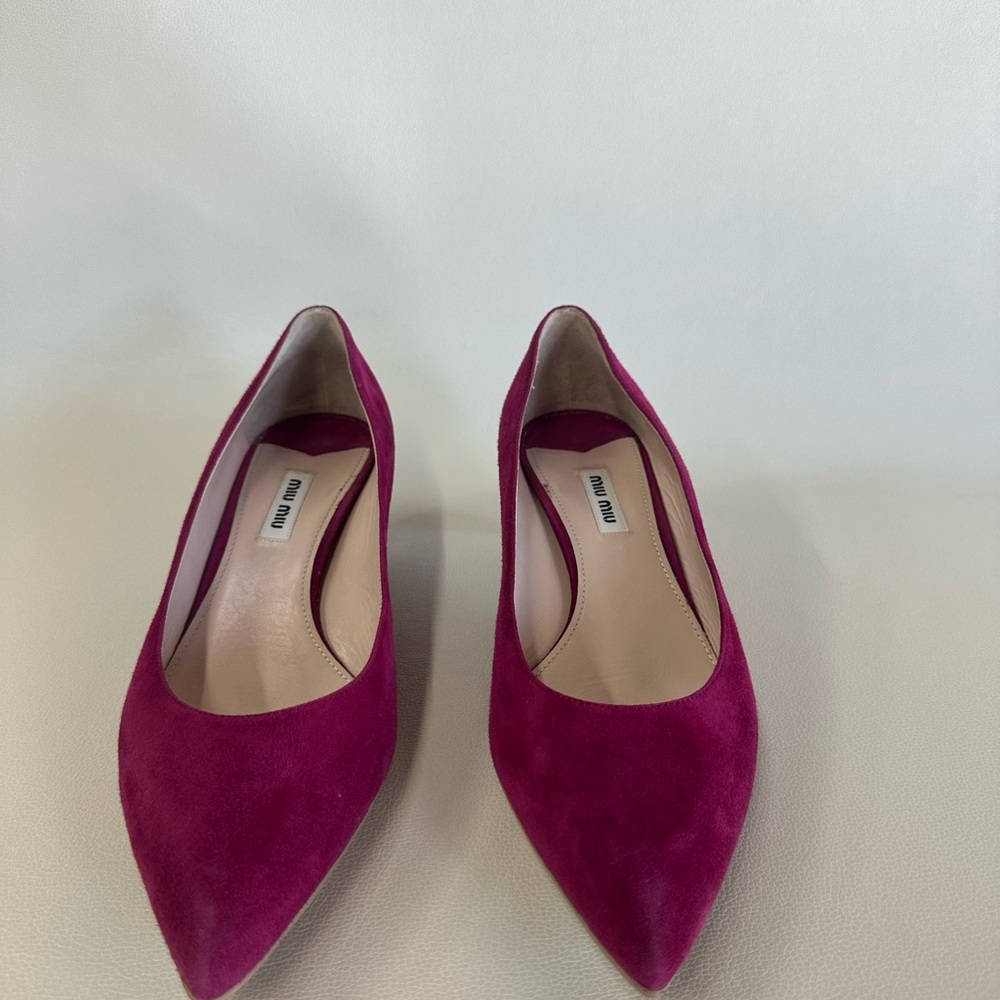 Miu Miu Fuchsia Suede Heels